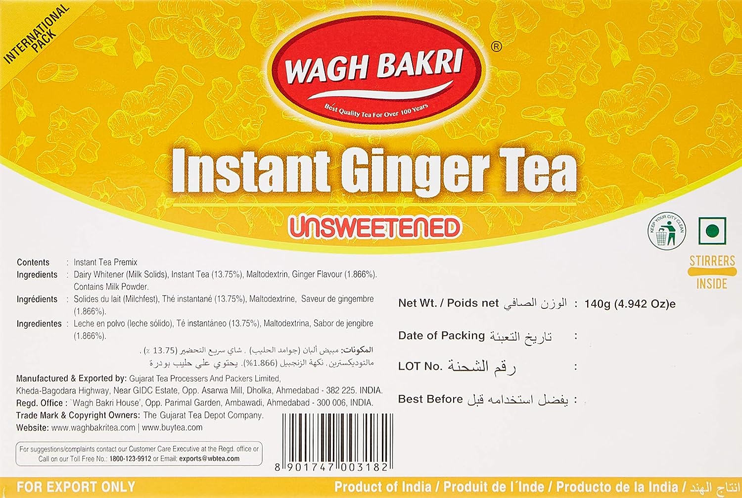 Wagh Bakri Instant Ginger Tea